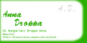 anna droppa business card